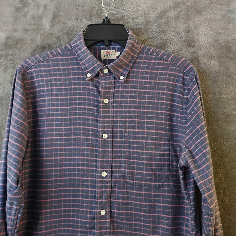 Faherty Shirt Men's Size‎ Small Plaid Stretch Oxford Shirt Button Up # MWF2209
